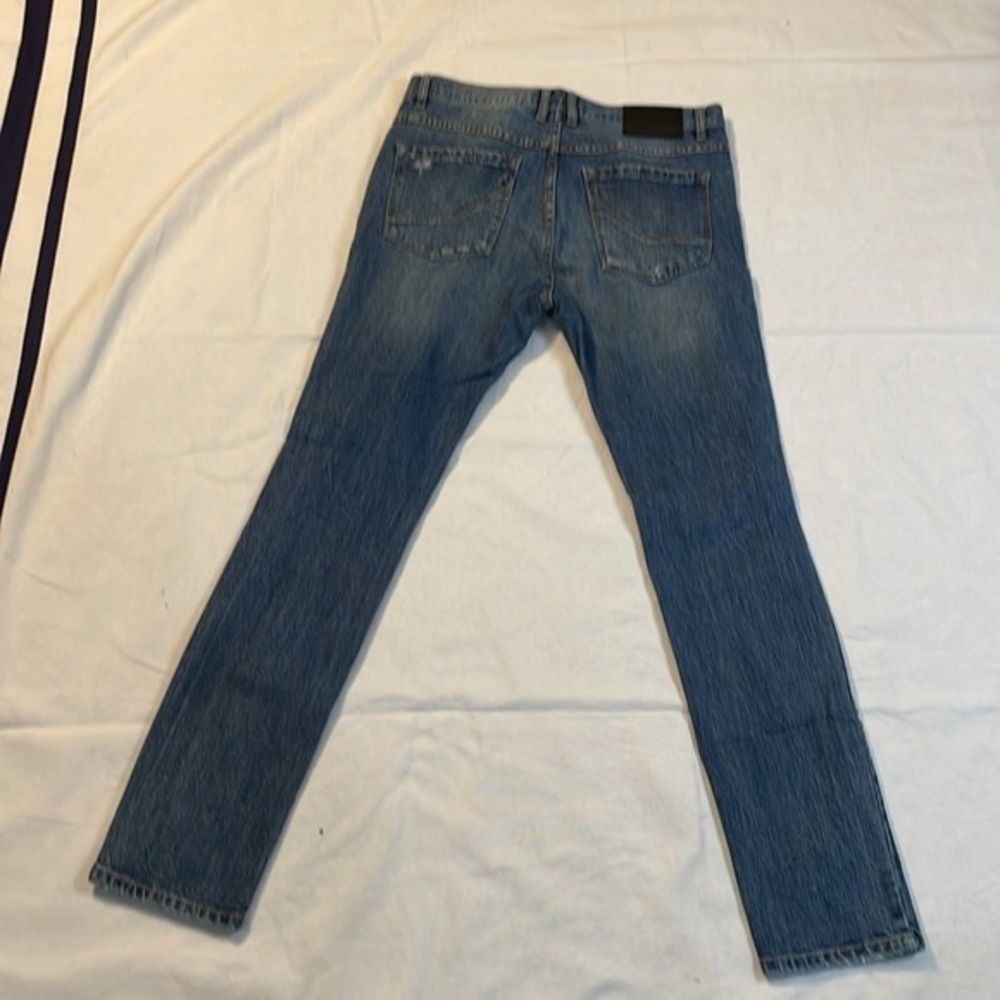 Classic Blue Denim Jeansack Pleat DetailBack Pleat Detail